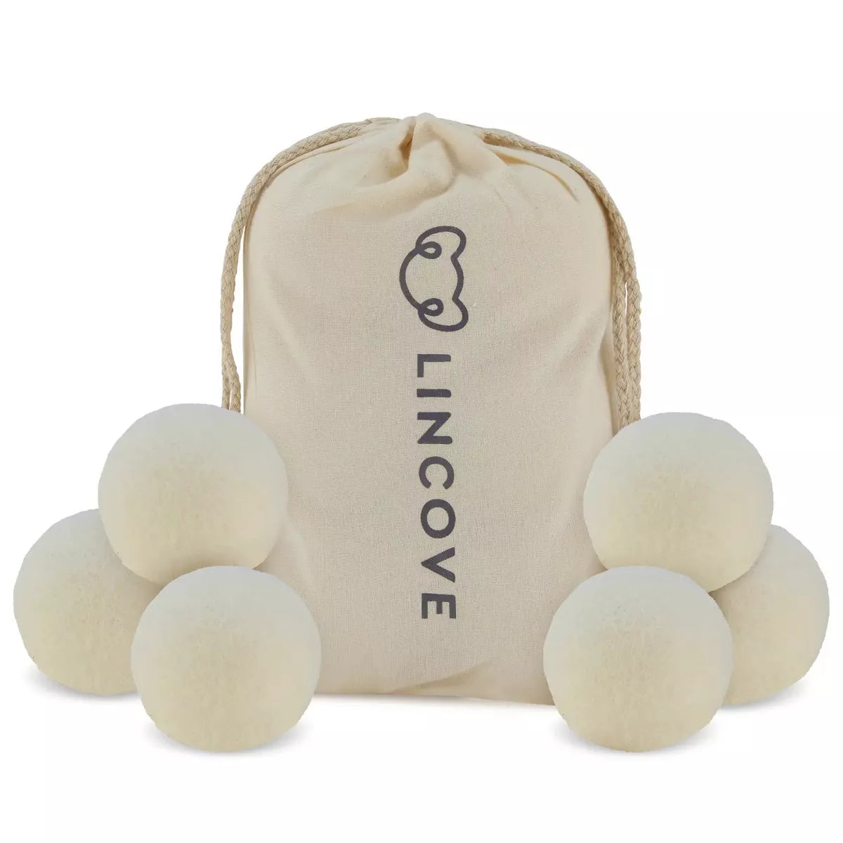 Lincove 100% Organic Wool Dryer Balls – Natural Fabric Softener, Reduces Drying Time & Static, Reusable, 1,000+ Loads