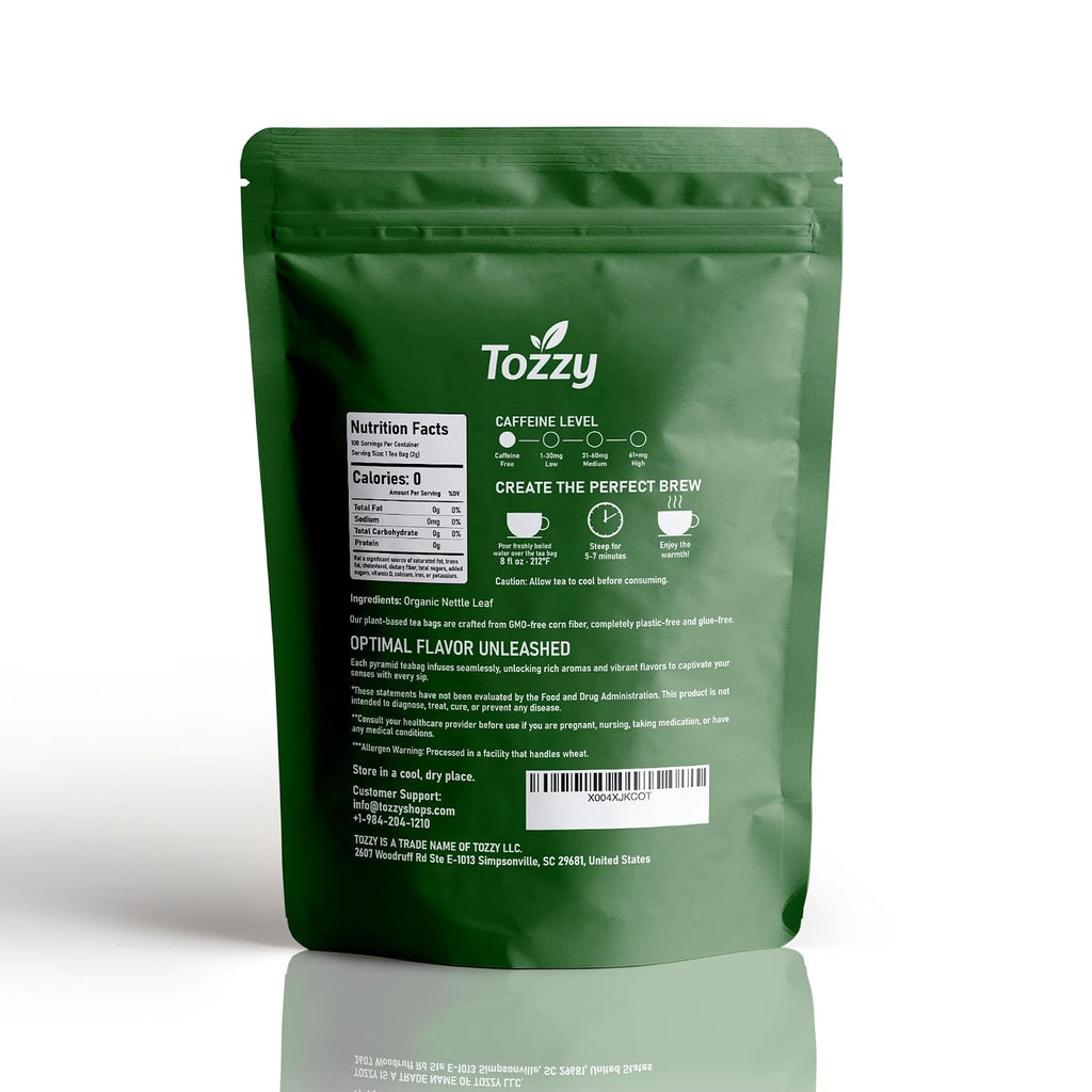 Organic Nettle Leaf Tea – 100 Count, Plant-Based Pyramid Tea Bags