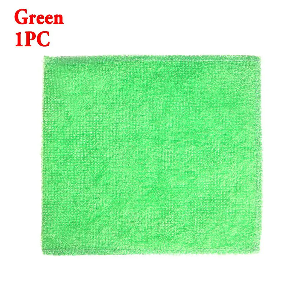 1PC Anti-Grease Dish Cloth Bamboo Fiber Washing Towel Scouring Pad Magic Cleaning Rags Kitchen Household Supplies Cleaning Tools