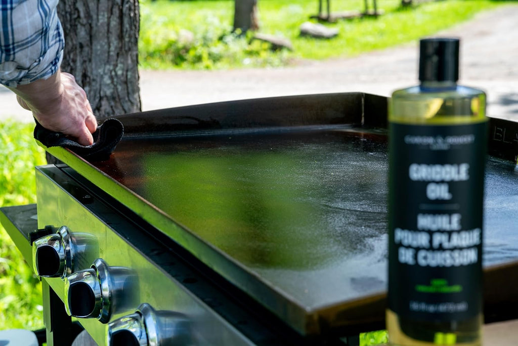 - 100% Plant-Based Griddle Cleaning Set: Seasoning Oil & Soap for Washing, Restoring & Seasoning Griddles!
