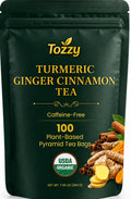 Organic Turmeric,Ginger & Cinnamon Tea – 100 Count, Plant-Based Pyramid Tea Bags – Packaging May Vary