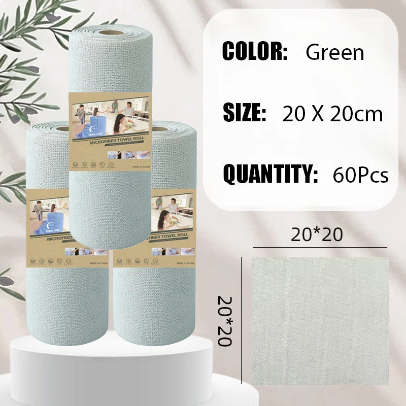 20~60Pcs Thickened Super Absorbent Dishcloth Reusable Kitchen Wiping Rags Microfiber Cleaning Cloths Household Cleaning Tools