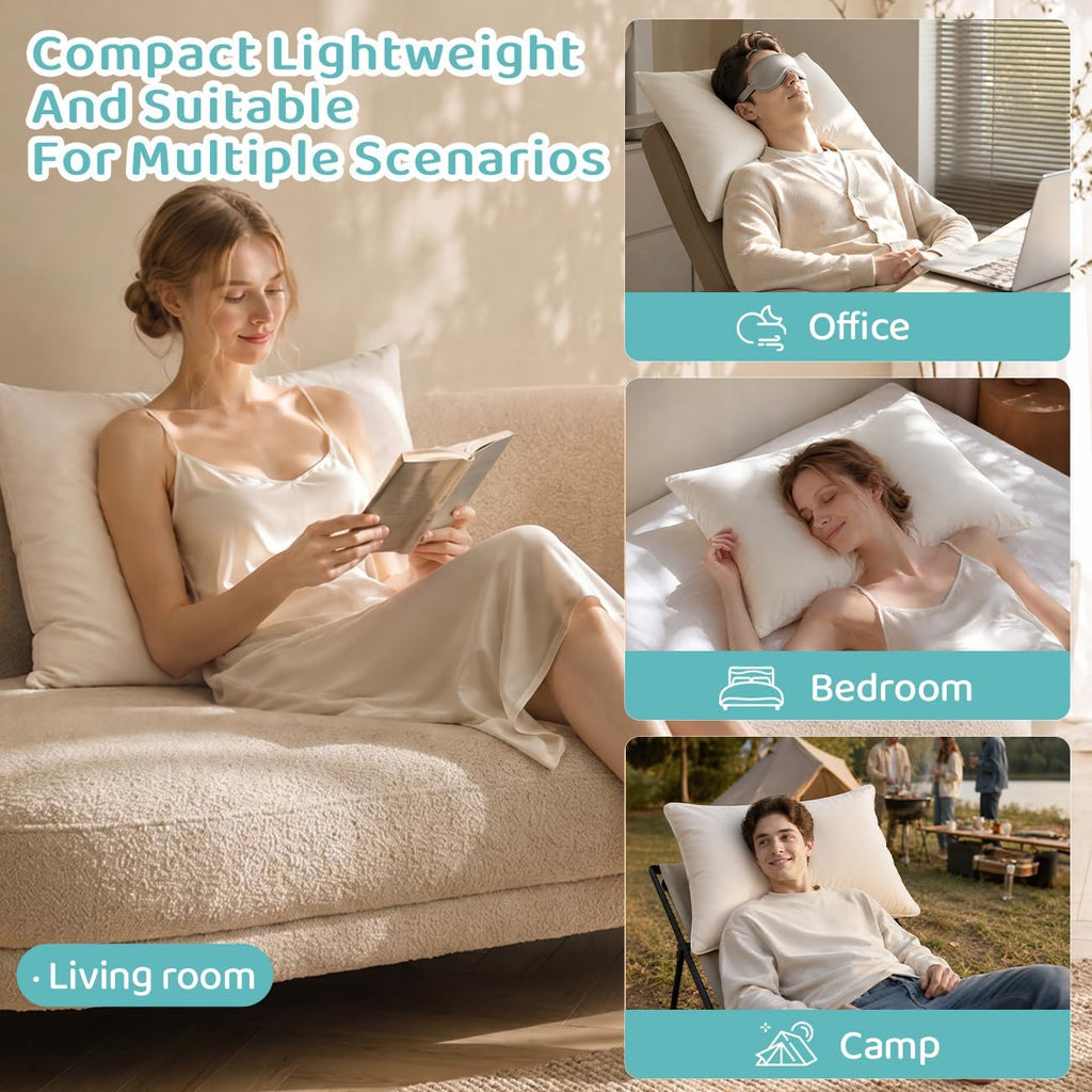 ® Adjustable Organic Pillow 20X26 with Organic Cotton Pillowcase &Shell | CPSC and OEKO-TEX Certified, Organic Pillow for Side Sleepers, Neck Pain Relief, Machine Washable, Bedroom&Travel&Couch
