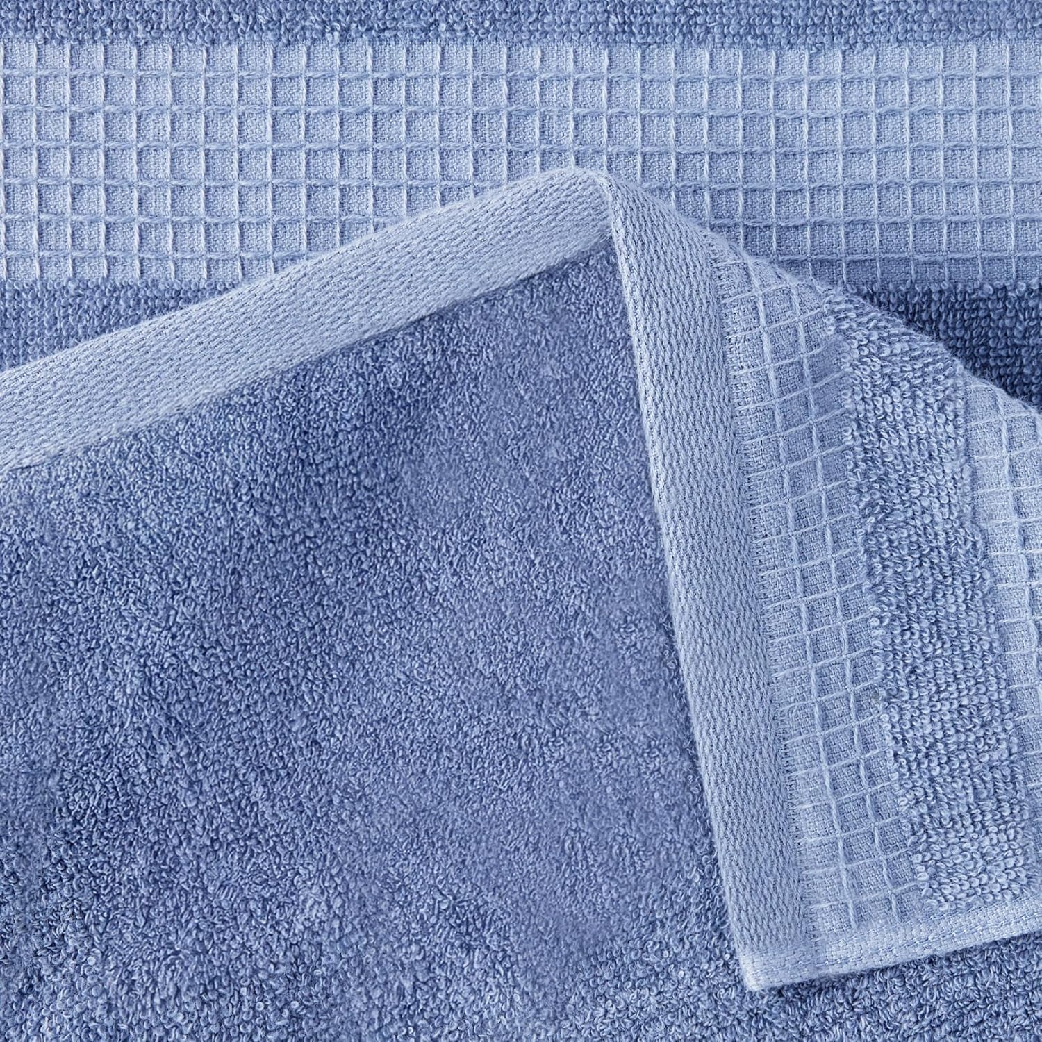 Organic Cotton Waffle Kitchen Dish Cloths, Ultra Absorbent, Quick Drying, Lint-Free, 12 X 12 Inches, 6-Pack (2 Brown, 2 Green, 2 Navy)