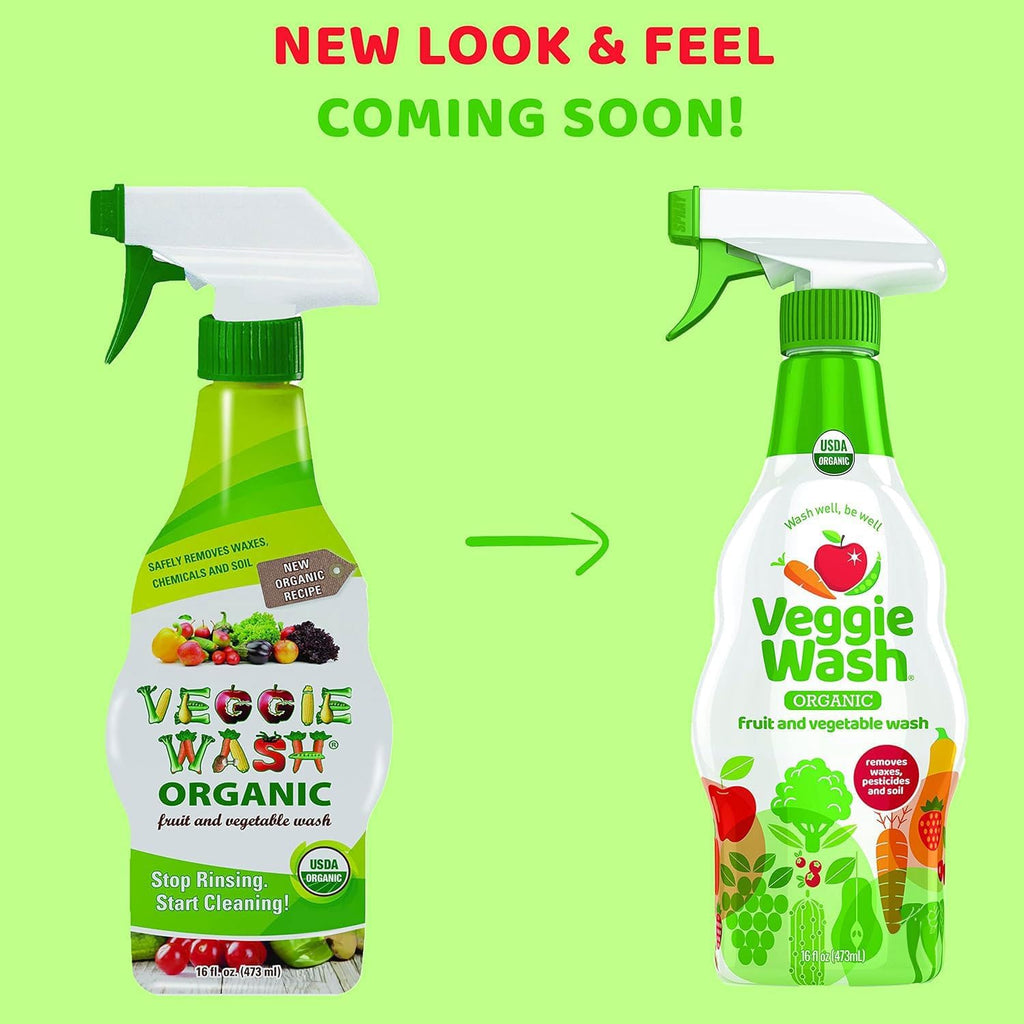 Organic Fruit and Vegetable Wash, Certified Organic, Ideal for Cleaning Produce, 16 Fluid Ounce, Pack of 3 (Packaging May Vary)