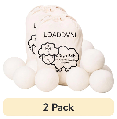 (2 Pack) Wool Dryer Balls Organic XL 6 Balls per Pack by , save Time,Money,Energy.