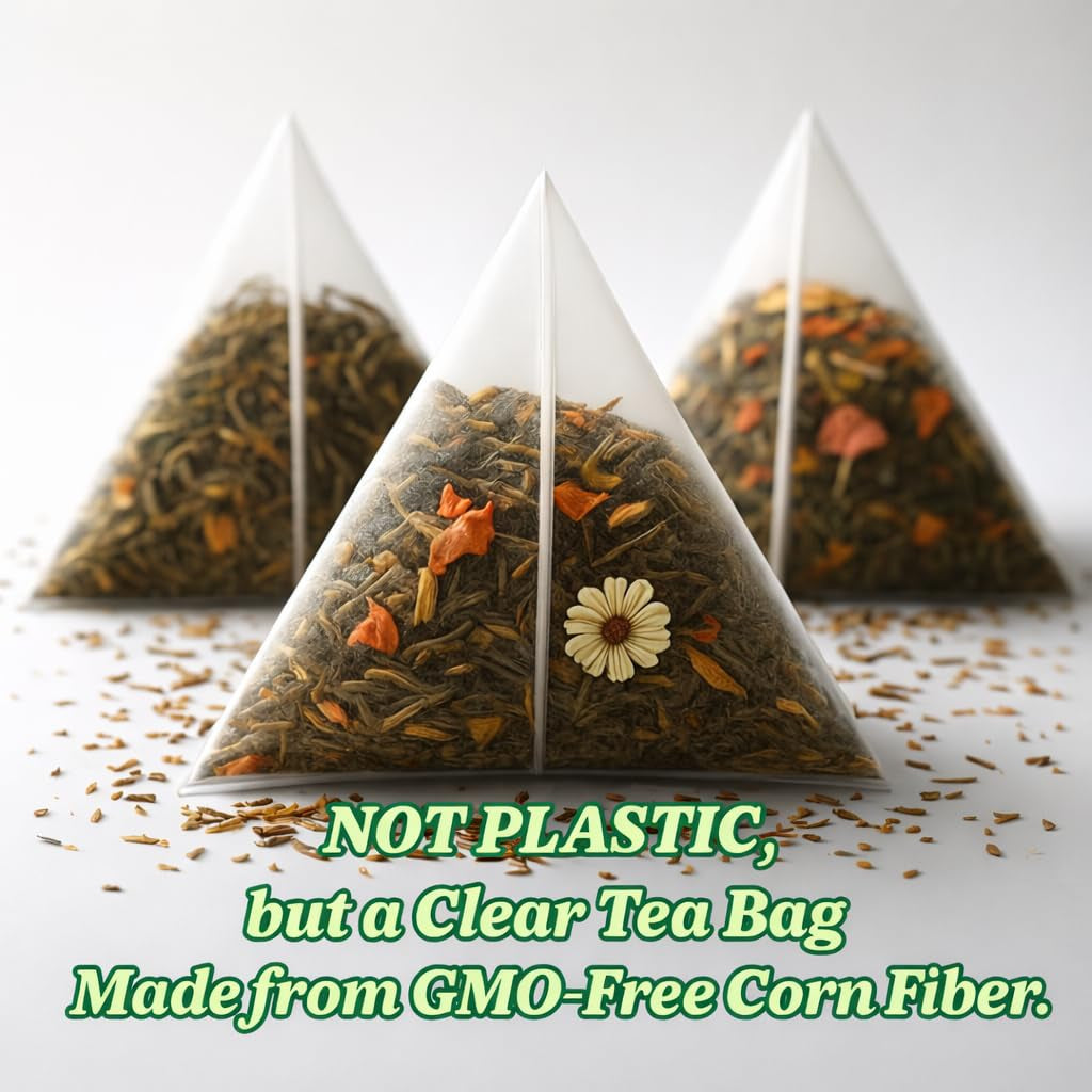 Organic Bedtime Bliss Tea – 100 Count, Plant-Based Pyramid Tea Bags