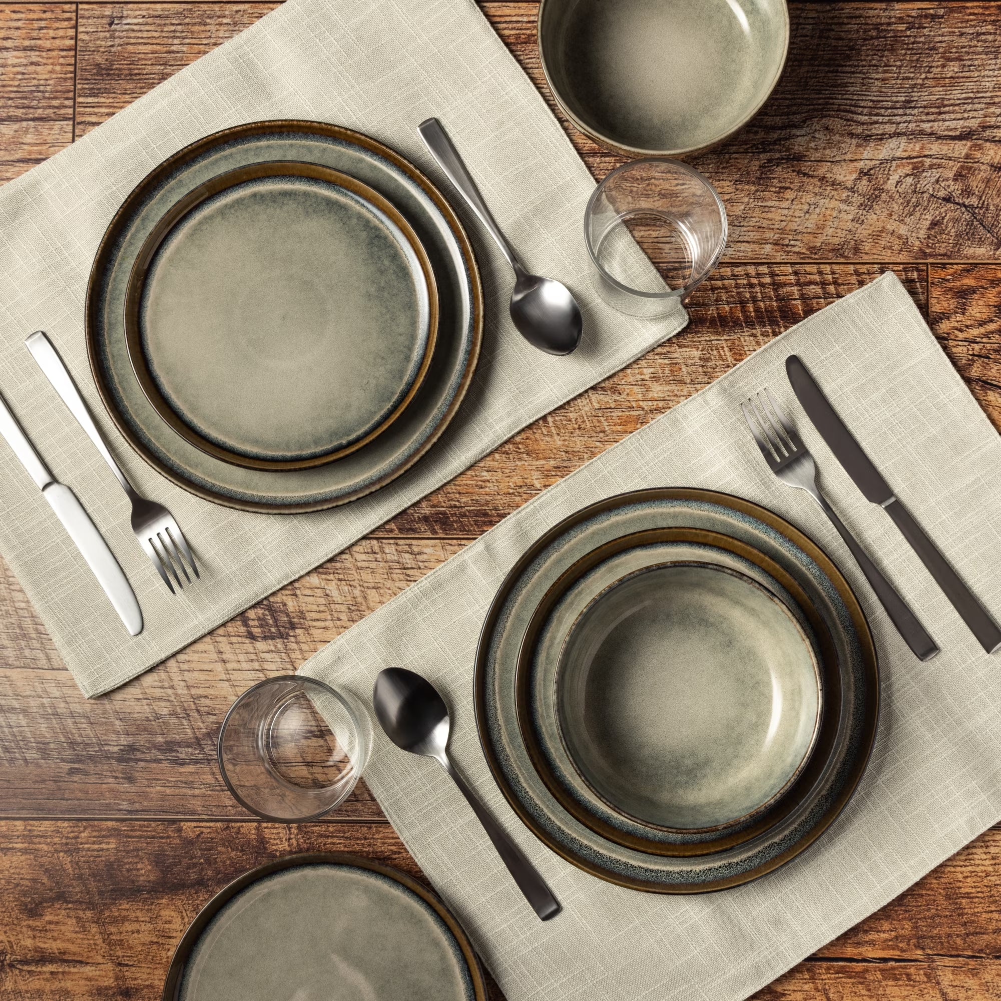 12-Piece Ceramic Dinnerware Set, Asher Collection