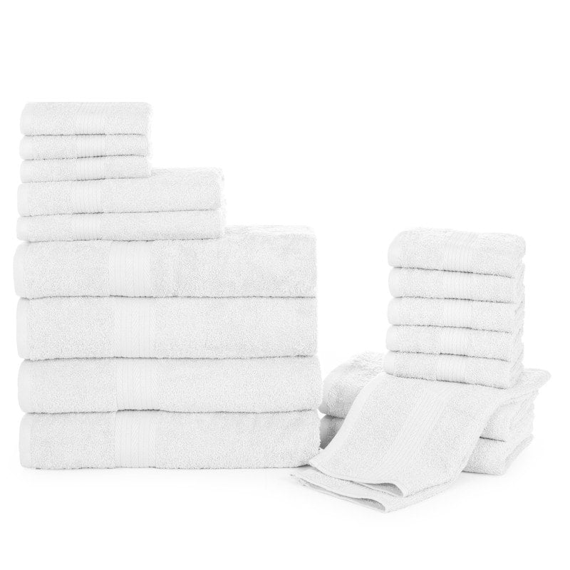 Luxurious Ultra Soft Plush Thick Cotton Towel Sets - Set of 18