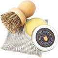 Cast Iron Care Kit – Chain Mail Scrubber, Natural Fiber Brush & Seasoning Oil for Cleaning & Conditioning Cast Iron