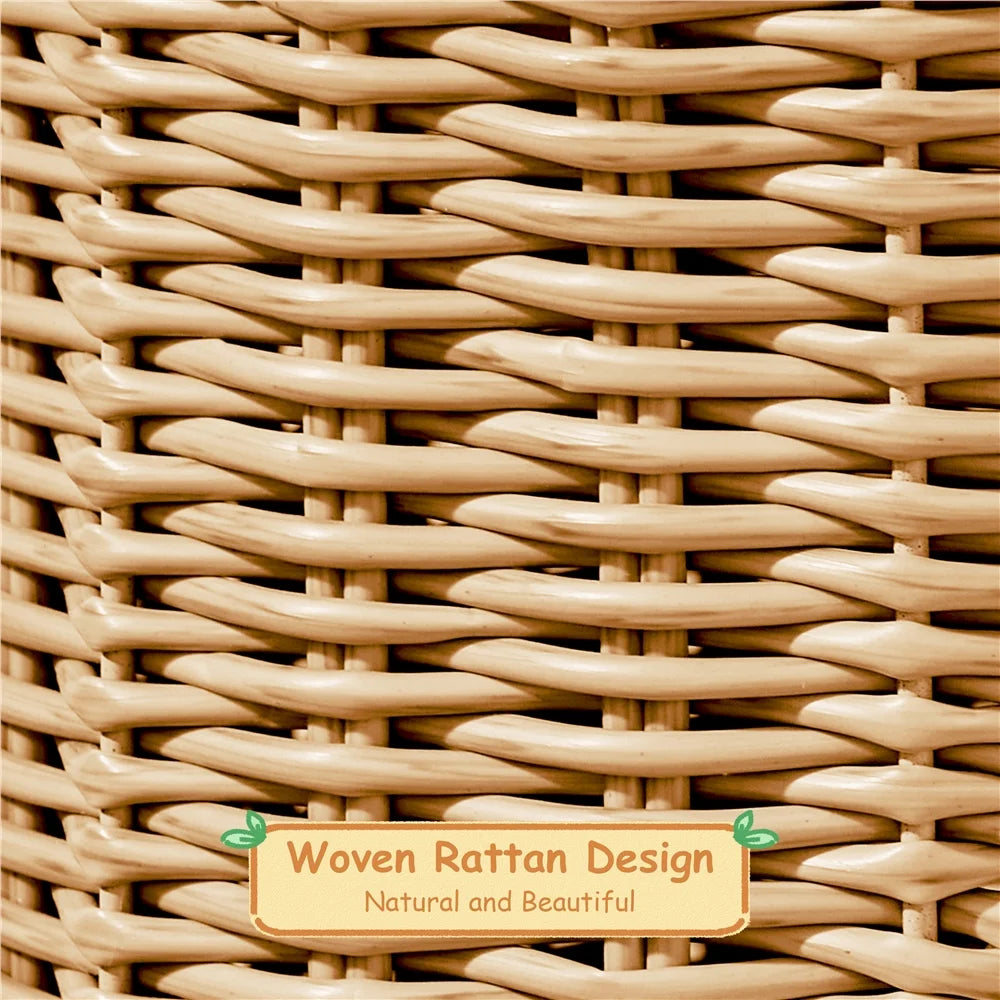 36" Tall Rattan Cat Tree with Natural Sisal Scratching Post, Beige
