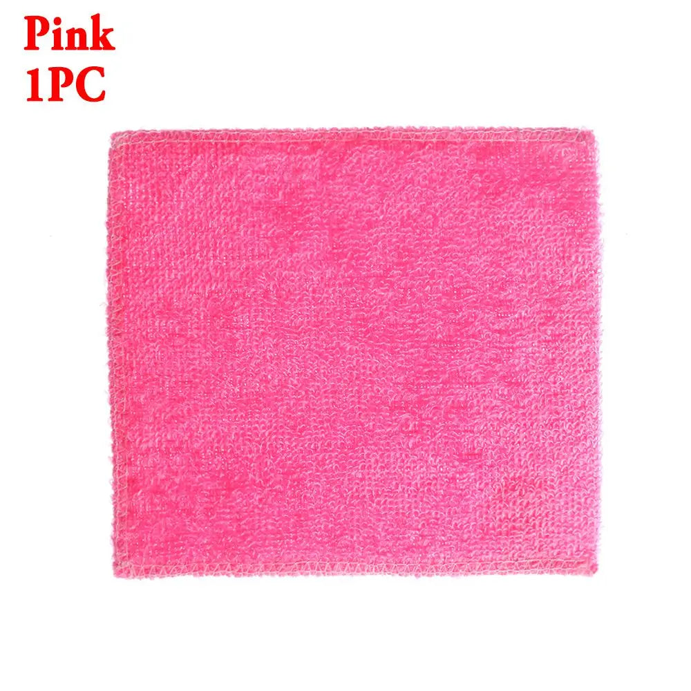 1PC Anti-Grease Dish Cloth Bamboo Fiber Washing Towel Scouring Pad Magic Cleaning Rags Kitchen Household Supplies Cleaning Tools