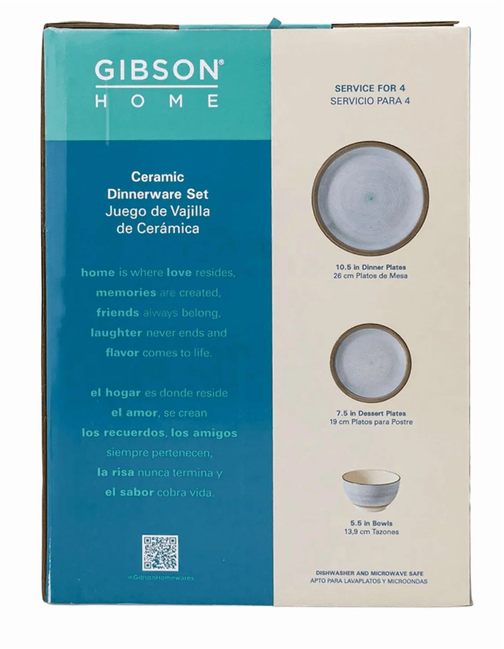 142774.12 Holcomb Ceramic Dinnerware Set, Light Blue - 12 Piece