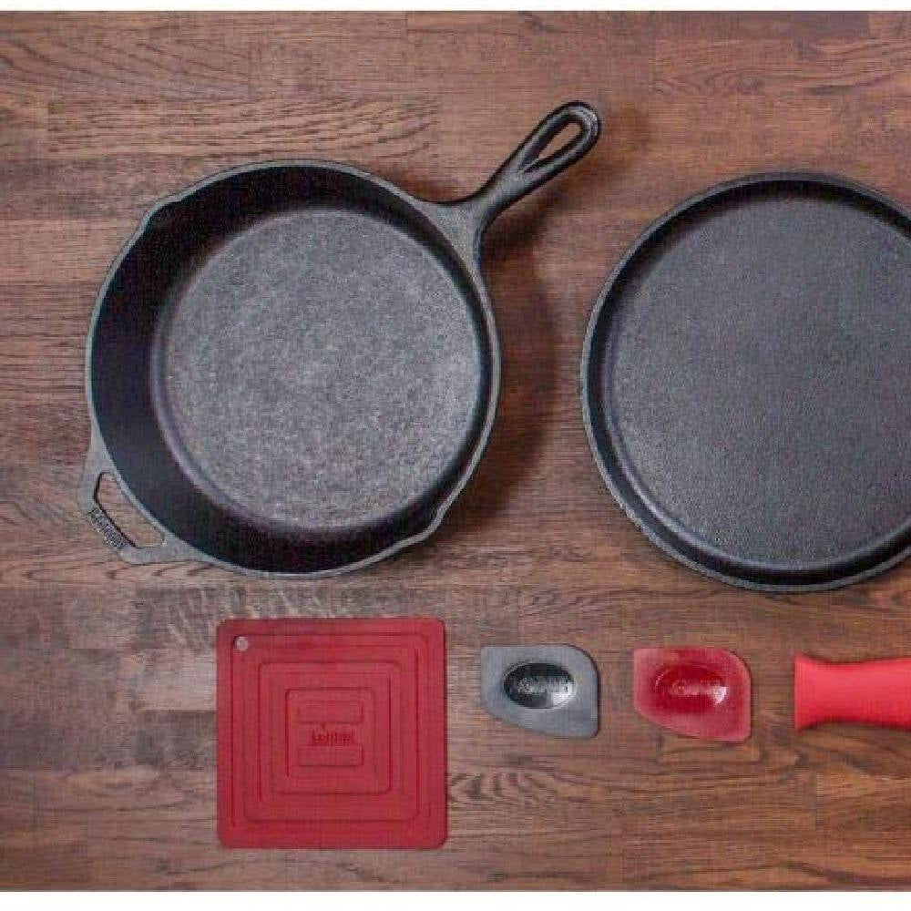 6-Piece Cast Iron Cookware Set in Black