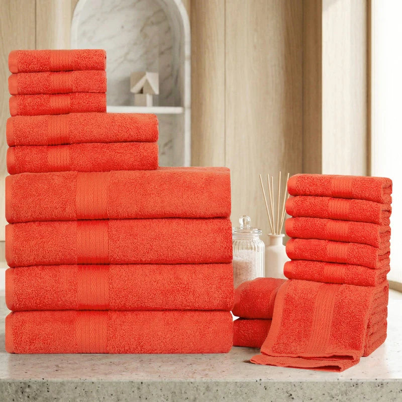 Luxurious Ultra Soft Plush Thick Cotton Towel Sets - Set of 18