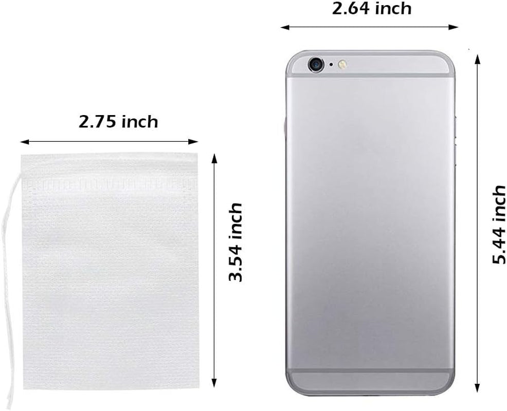200 Pcs Disposable Tea Bags for Loose Leaf Tea, Empty Tea Bags for Loose Tea with Drawstring, Natural Tea Filter Bags