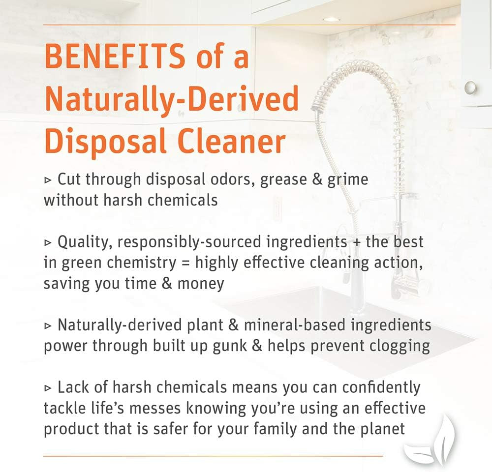 Naturally-Derived, Tangerine with Lemongrass, 12 Pods (4-Pack), Mineral-Based Garbage Disposal Cleaner & Freshener