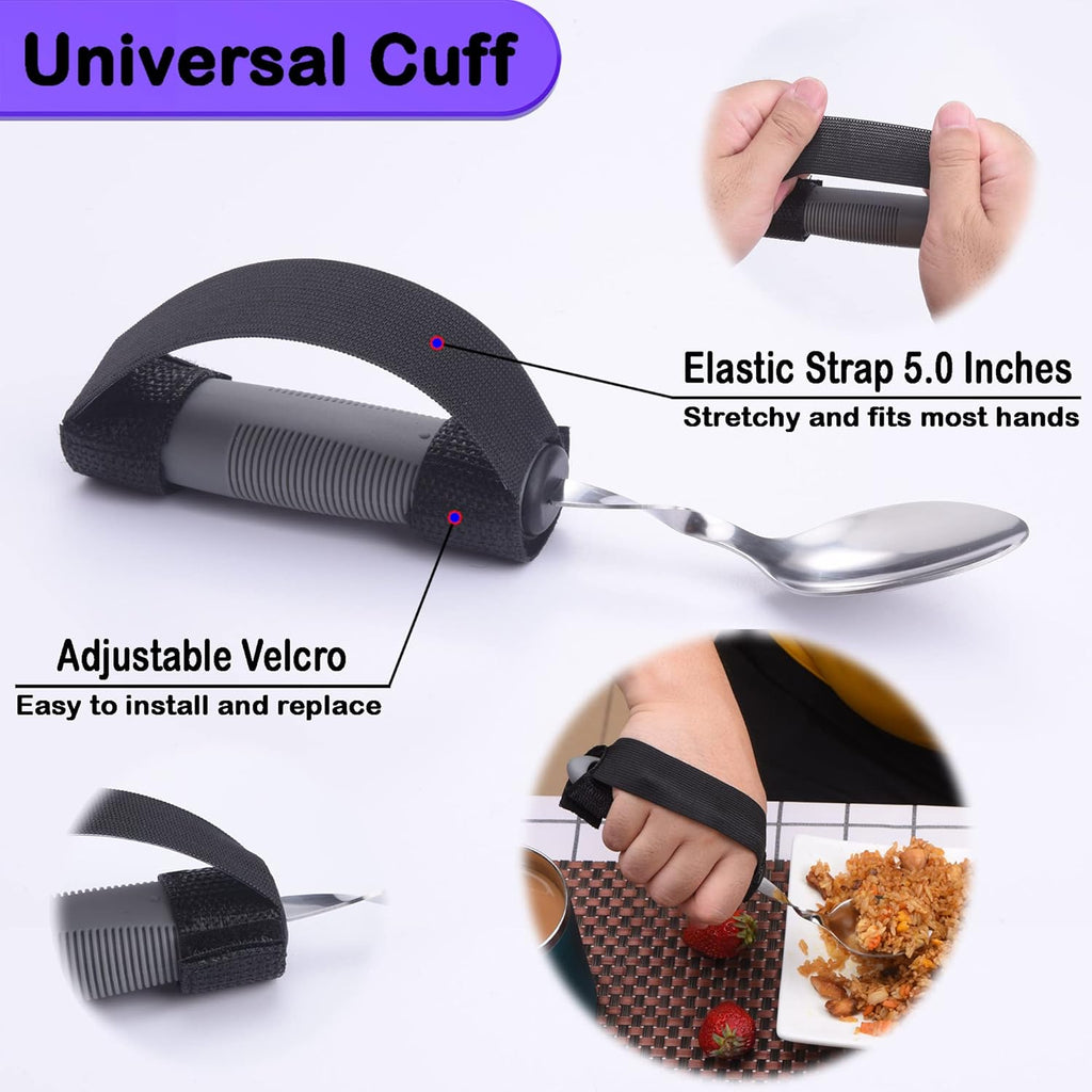 Weighted Parkinsons Utensils for Hand Tremors, Weighted Silverware for Parkinsons Patients Arthritic Hands, Built up Utensils for Adults, Adaptive Eating Utensils for Disabled People Elderly