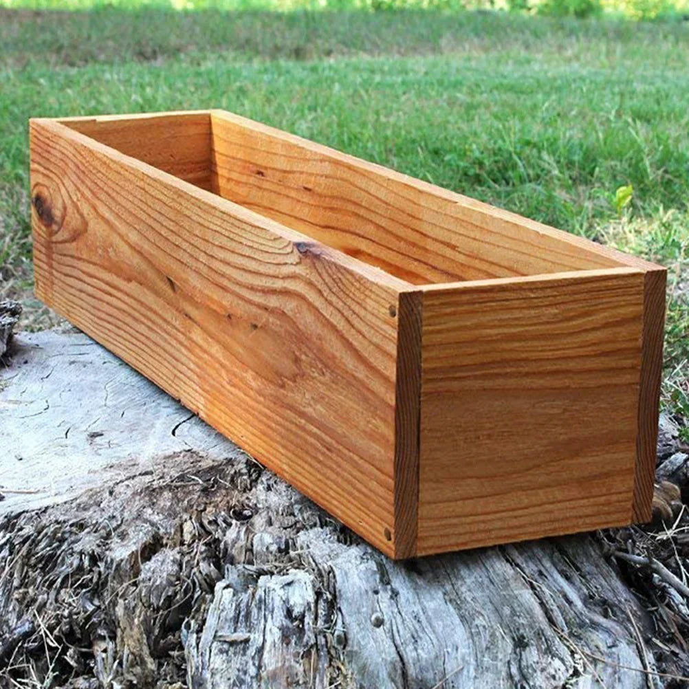 Antiseptic Wood Flower Box Wooden Planter Boxes Retro Window Outdoor Pot Cedar Succulent Decorative Pots