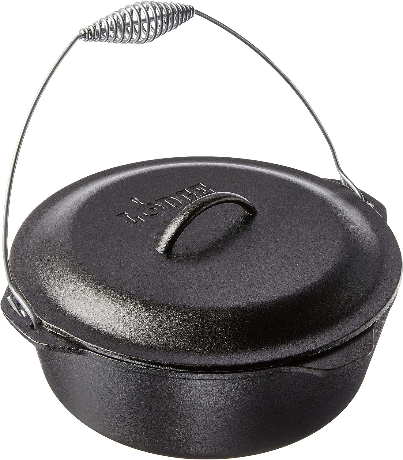 Seasoned Cast Iron Dutch Oven with Bail Handle - Heavy-Duty Campfire Ready Cooking Pot with Lid for Indoor & Outdoor Cooking - 9 Quart