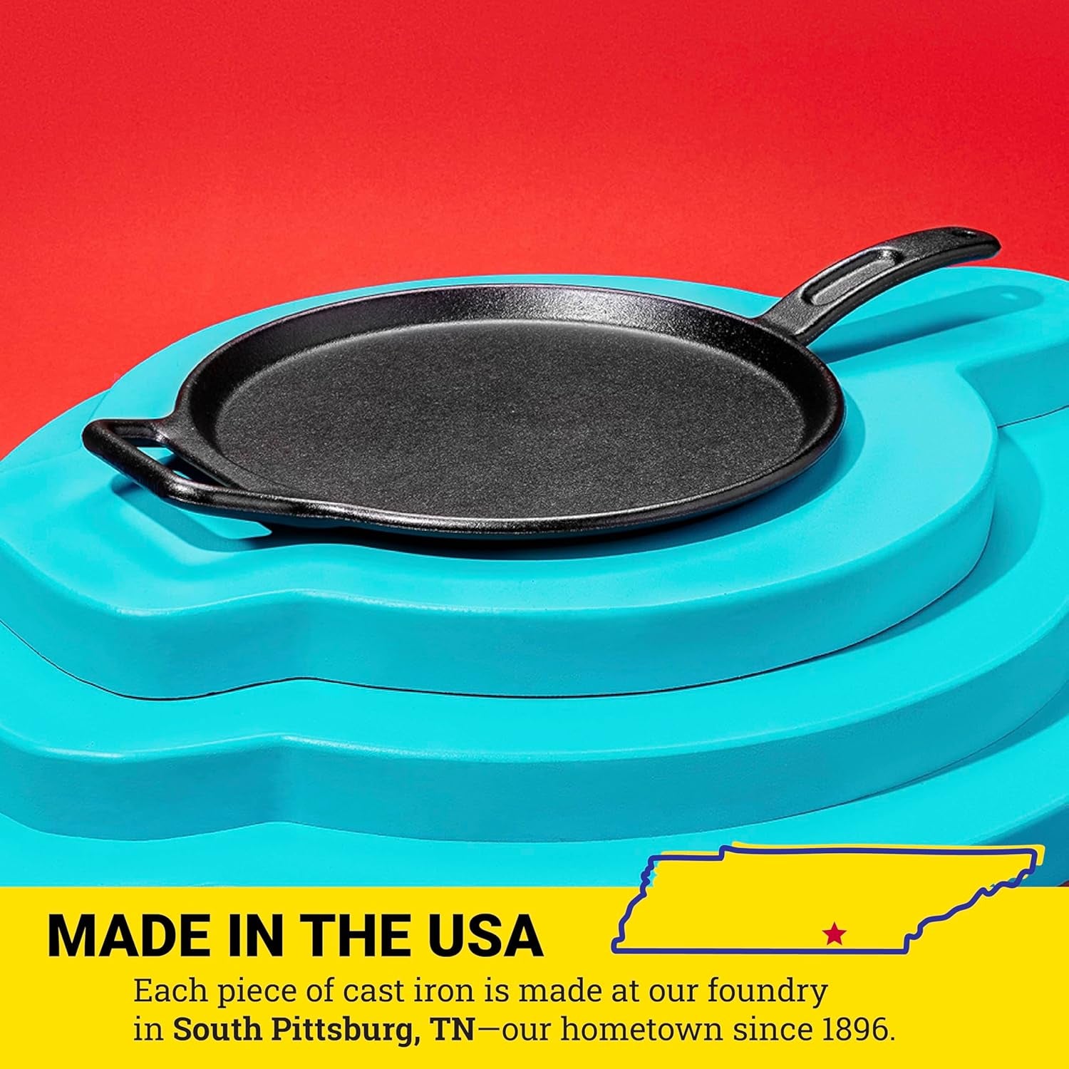 BOLD 12 Inch Seasoned Cast Iron Griddle, Design-Forward Cookware