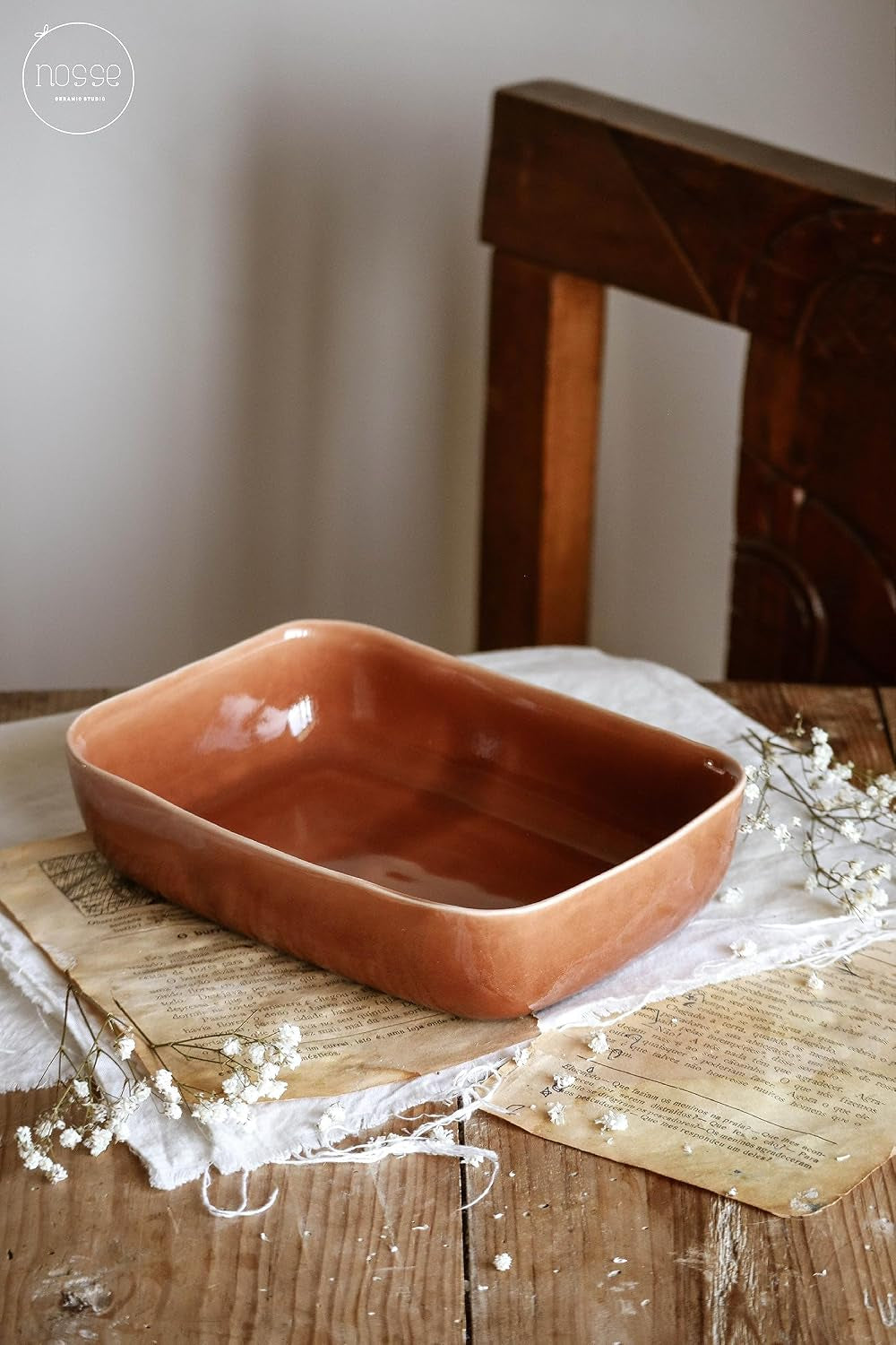 Fortessa Nosse Svelte Stoneware 3 Piece Bakeware Set, 3 Piece Bakeware Set, Terracotta