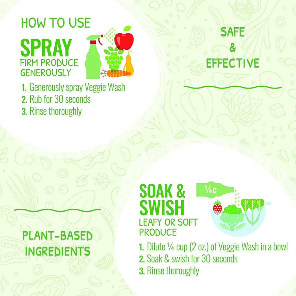 Organic Fruit and Vegetable Wash, Certified Organic, Ideal for Cleaning Produce, 16 Fluid Ounce, Pack of 3 (Packaging May Vary)