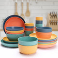 Blingpainting Wheat Straw Dinnerware Set - Durable, Non-Toxic, Sustainable, Eco-Friendly,Stain-Resistant & Dishwasher Safe