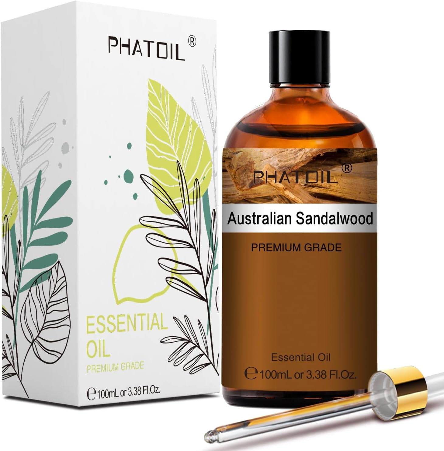 Pure Essential Oil, Pure Oil for Hair Care, Nail Care, Skin Care, Aromatherapy, DIY Candle Soap Making 3.38Fl Oz ( Australian Sandalwood )