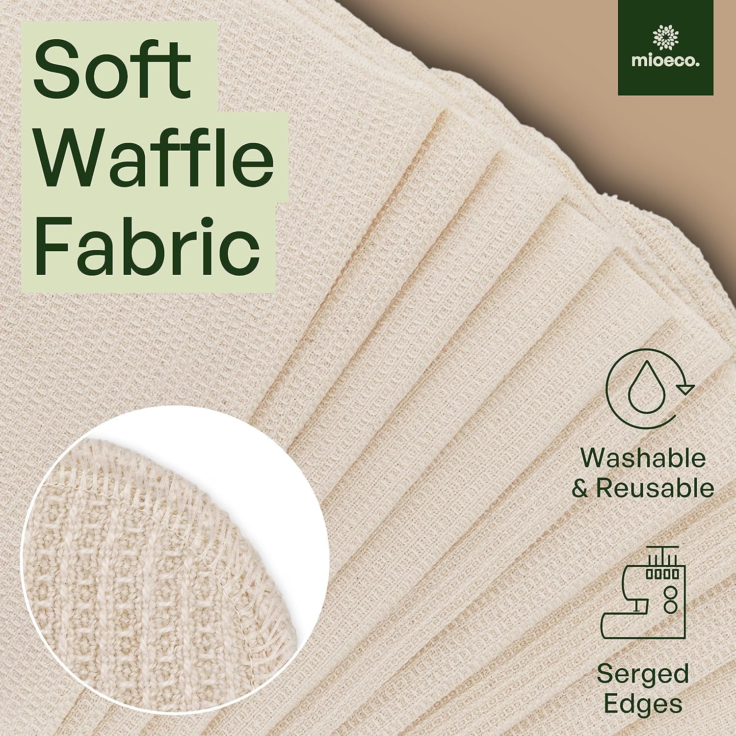 5 Pack Multicolored Reusable Paper Towels - Large Size - Nature Friendly - Organic Cotton Alternative - Thick, Strong, Paperless Kitchen Dish Cloths - Reusable Napkins - Dish Towels - Cloth Napkin