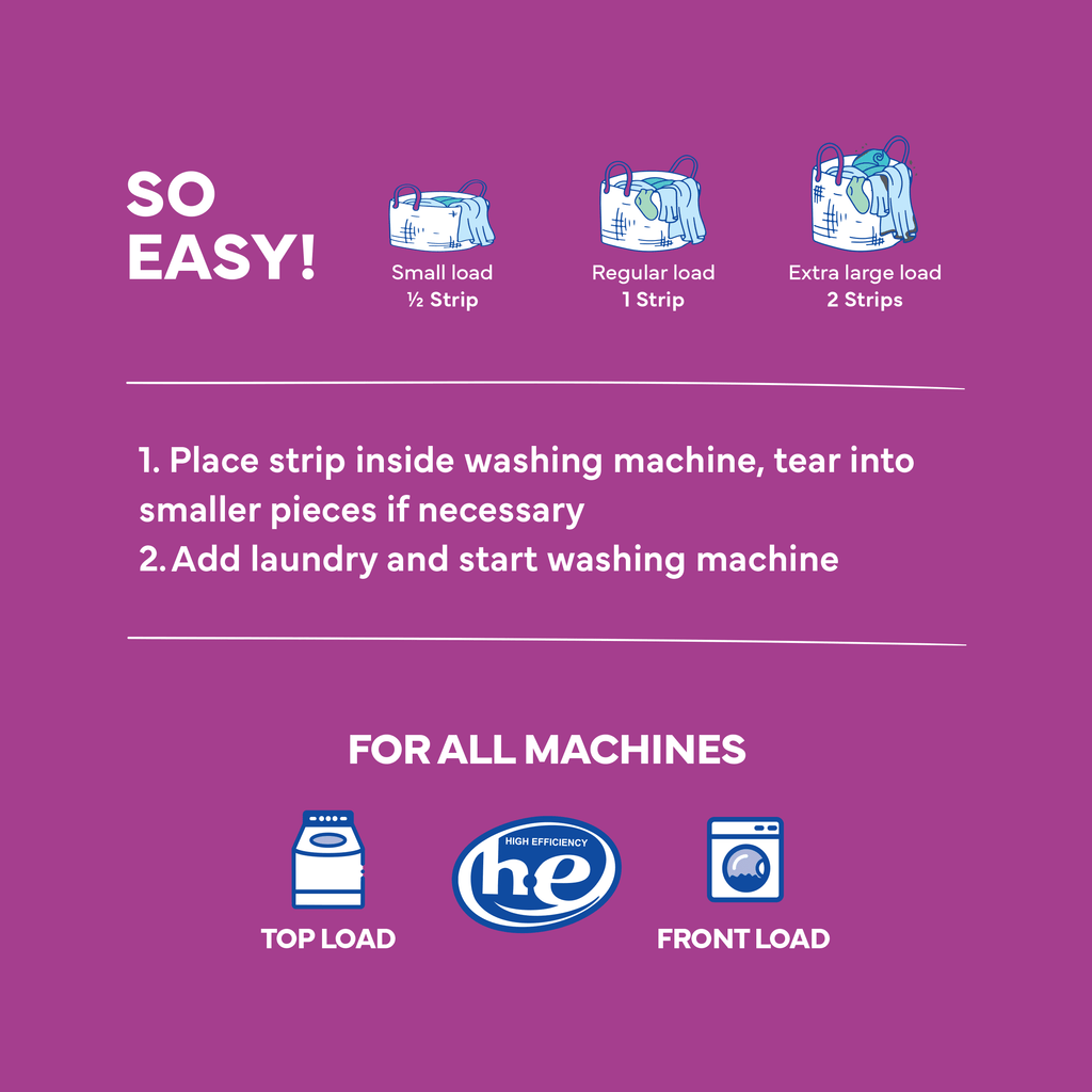 Laundry Detergent Sheets - Lilac Breeze Scent - up to 128 Loads (64 Sheets) - Laundry Detergent Eco-Strips