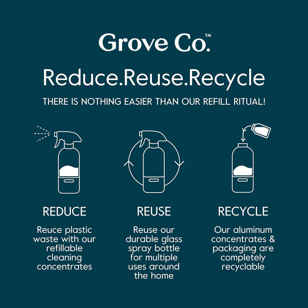 Multi-Purpose Cleaner Refills & Glass Bottle, Orange & Rosemary | 2 Refills and 1 Reusable Glass Bottle; Plant-Based; No Plastic Waste; Ammonia & Chlorine Free; No Harsh Chemicals