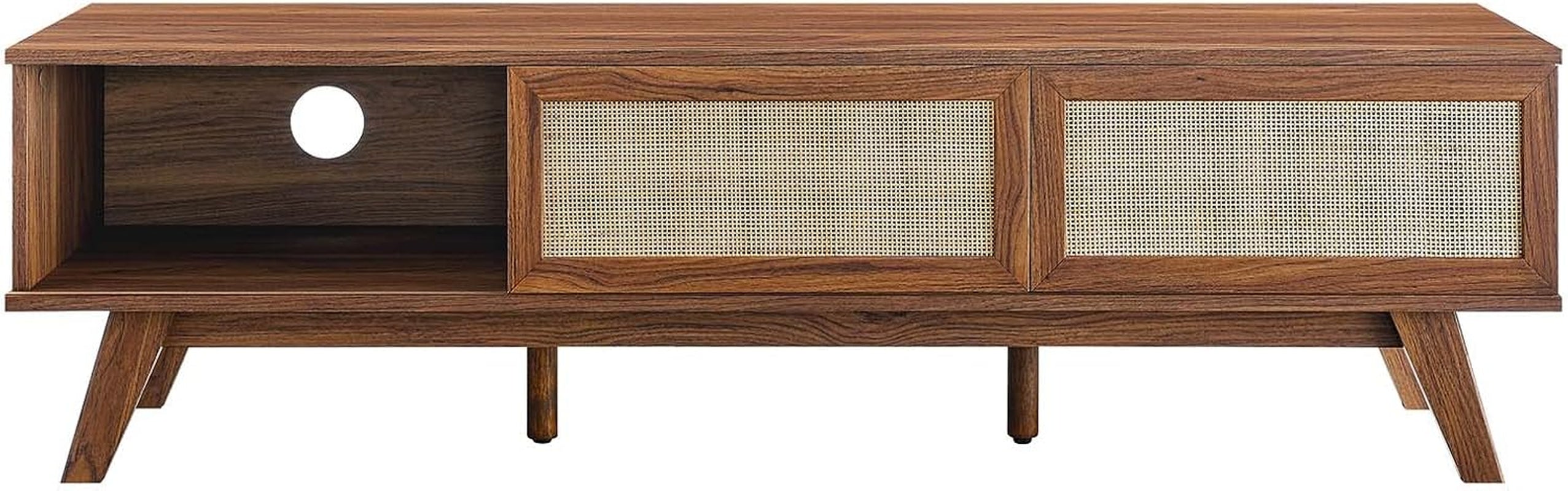 Soma 60" Rattan TV Stand in Walnut