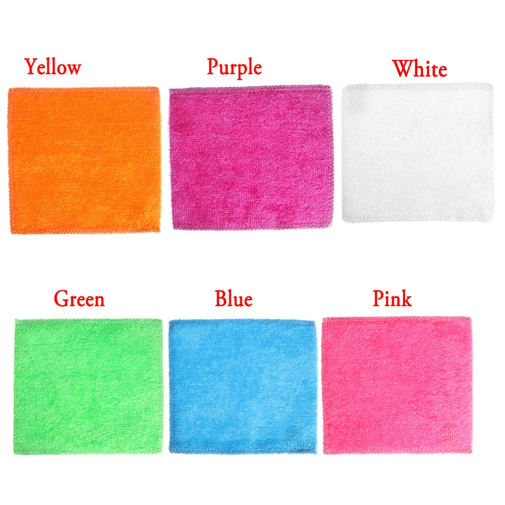 1PC Anti-Grease Dish Cloth Bamboo Fiber Washing Towel Scouring Pad Magic Cleaning Rags Kitchen Household Supplies Cleaning Tools