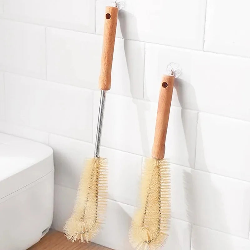 Wooden Bottle Cleaning Brush with Long Handle - Glass Scrubber for Stainless Steel Drink Bottles, Kitchen Tools,Cleaning Tools
