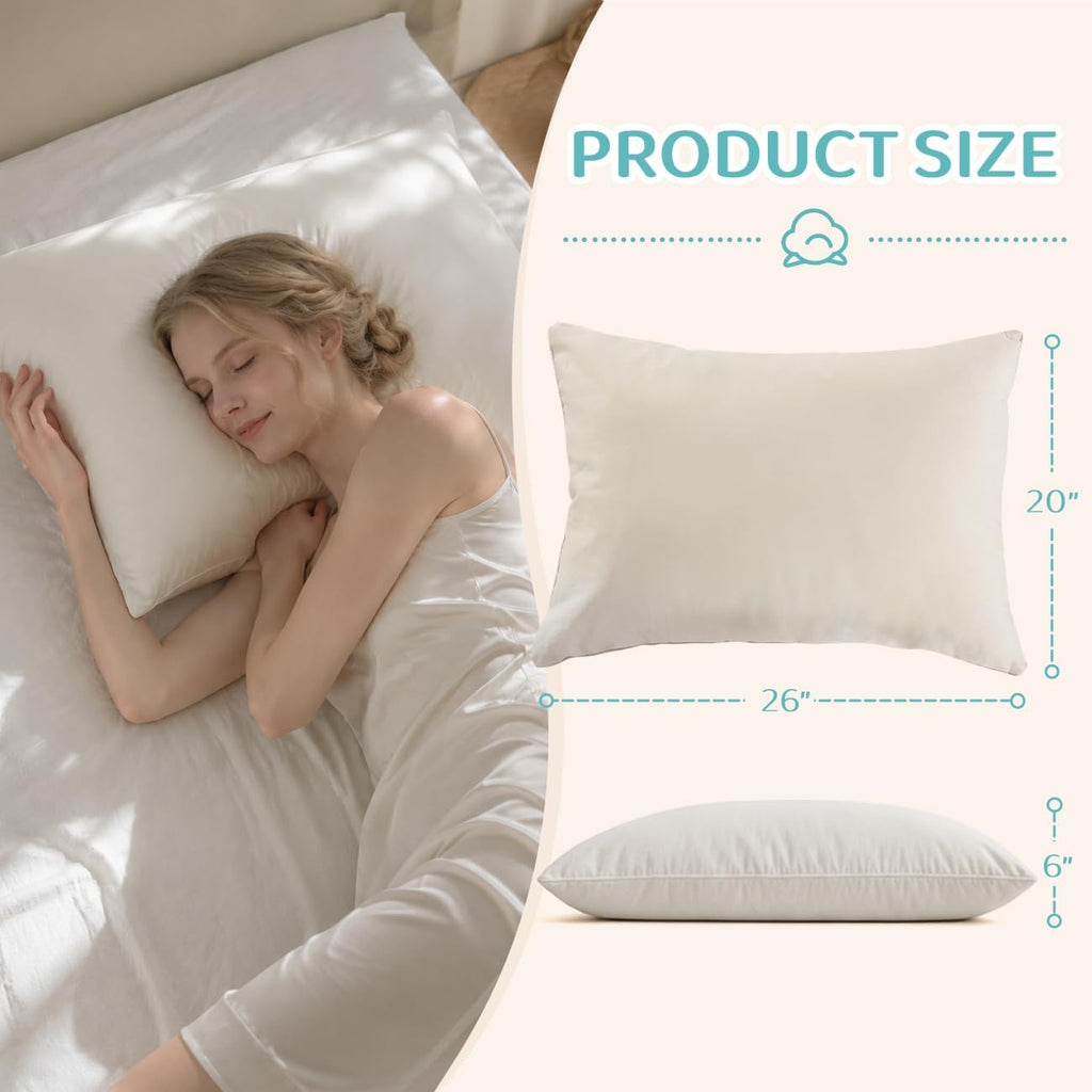 ® Adjustable Organic Pillow 20X26 with Organic Cotton Pillowcase &Shell | CPSC and OEKO-TEX Certified, Organic Pillow for Side Sleepers, Neck Pain Relief, Machine Washable, Bedroom&Travel&Couch
