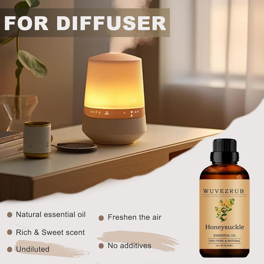 Honeysuckle Essential Oils, 30ML Pure and Natural Essential Oil for Aromatherapy Diffuser - Honeysuckle /1 Fl Oz