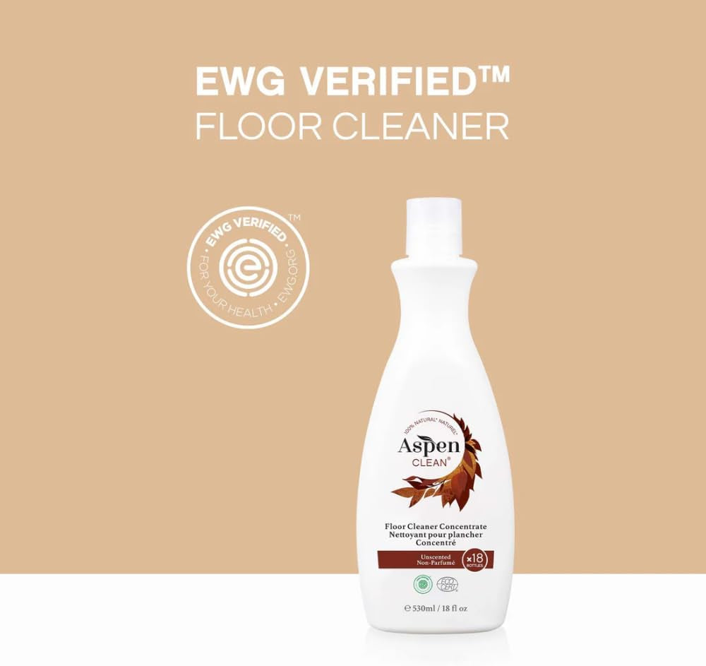 Natural Floor Cleaner Concentrate | Makes 18 Bottles | EWG Verified | Safe for Tile, Wood & Laminate | 18 Fl Oz