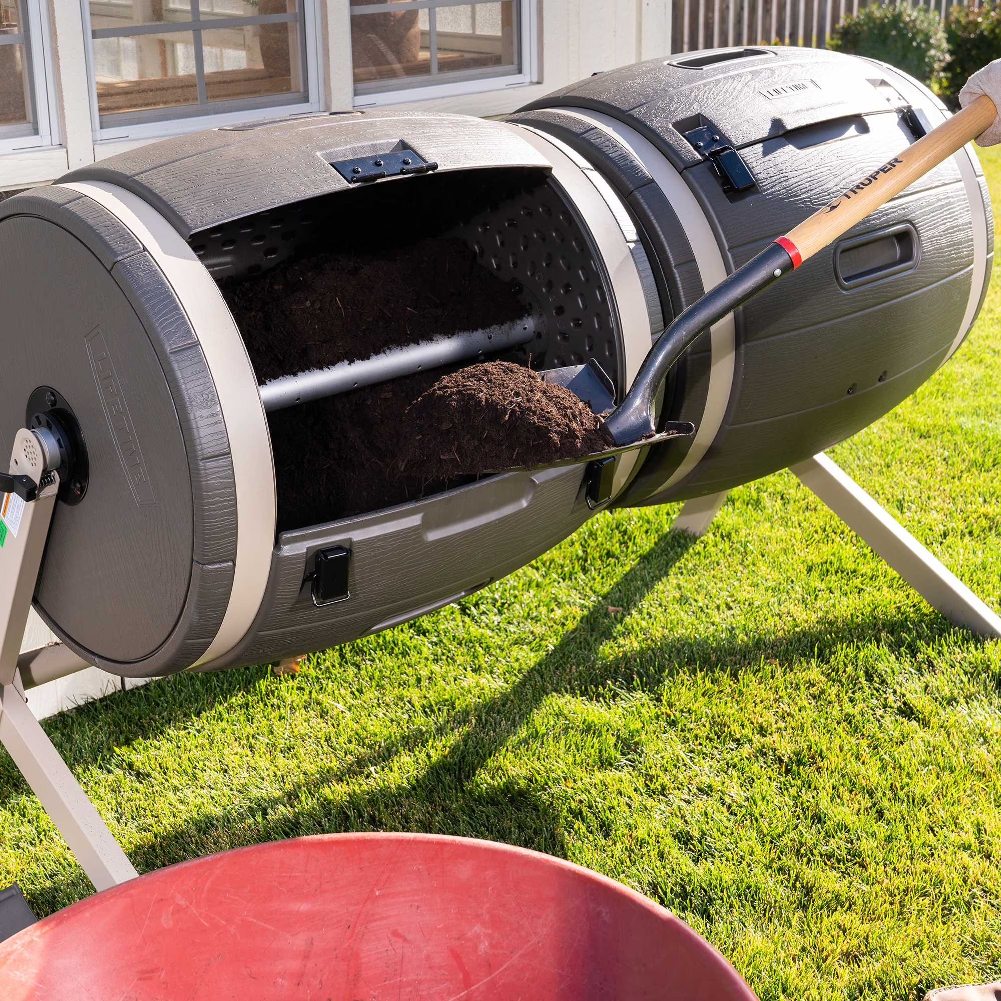 Double Bin Rotating Composter, 100 Gallon, Polyethylene (60309)
