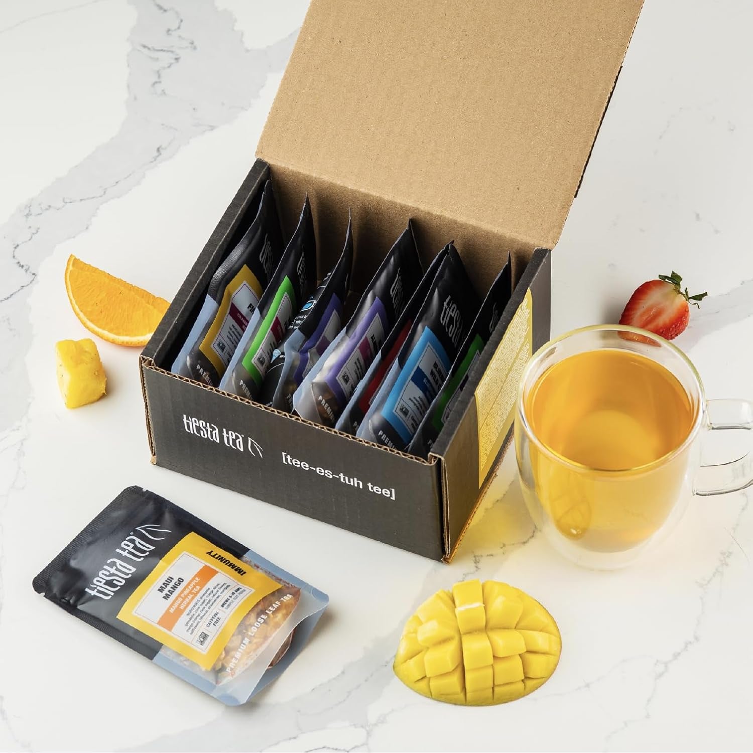 - Top 8 Favorites Sampler Set, Loose Leaf, up to 80 Cups, High to No Caffeine, Hot & Iced, Tea Variety Pack with Green, Herbal, & Black, 8 Sample Pouches
