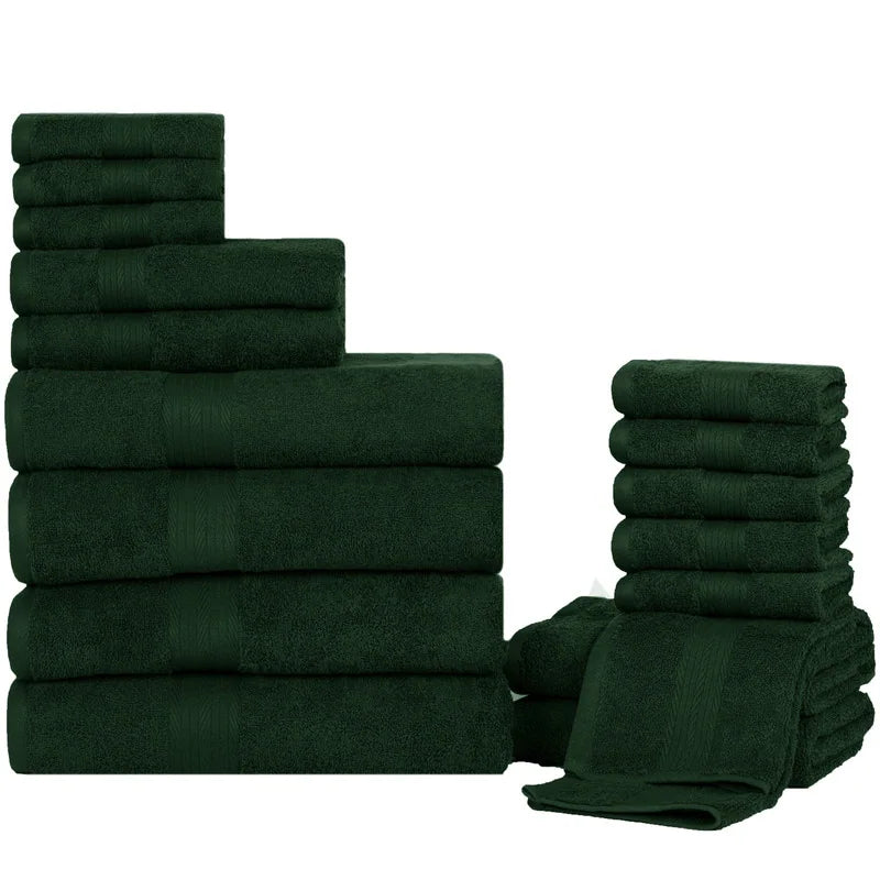Luxurious Ultra Soft Plush Thick Cotton Towel Sets - Set of 18