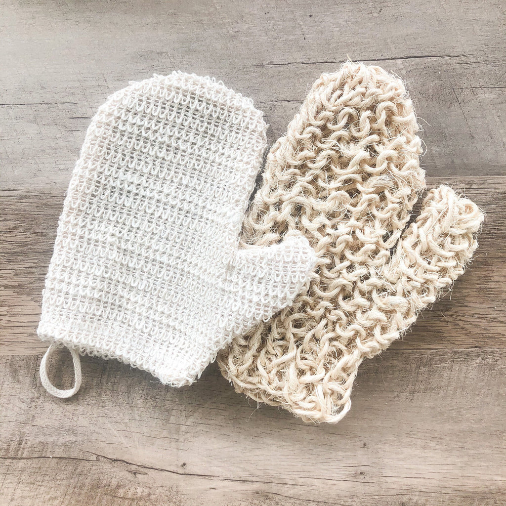 Natural Sisal Bath Mitt - Zero Waste Organic Exfoliating Bath Glove - Plastic Free Sustainable Shower